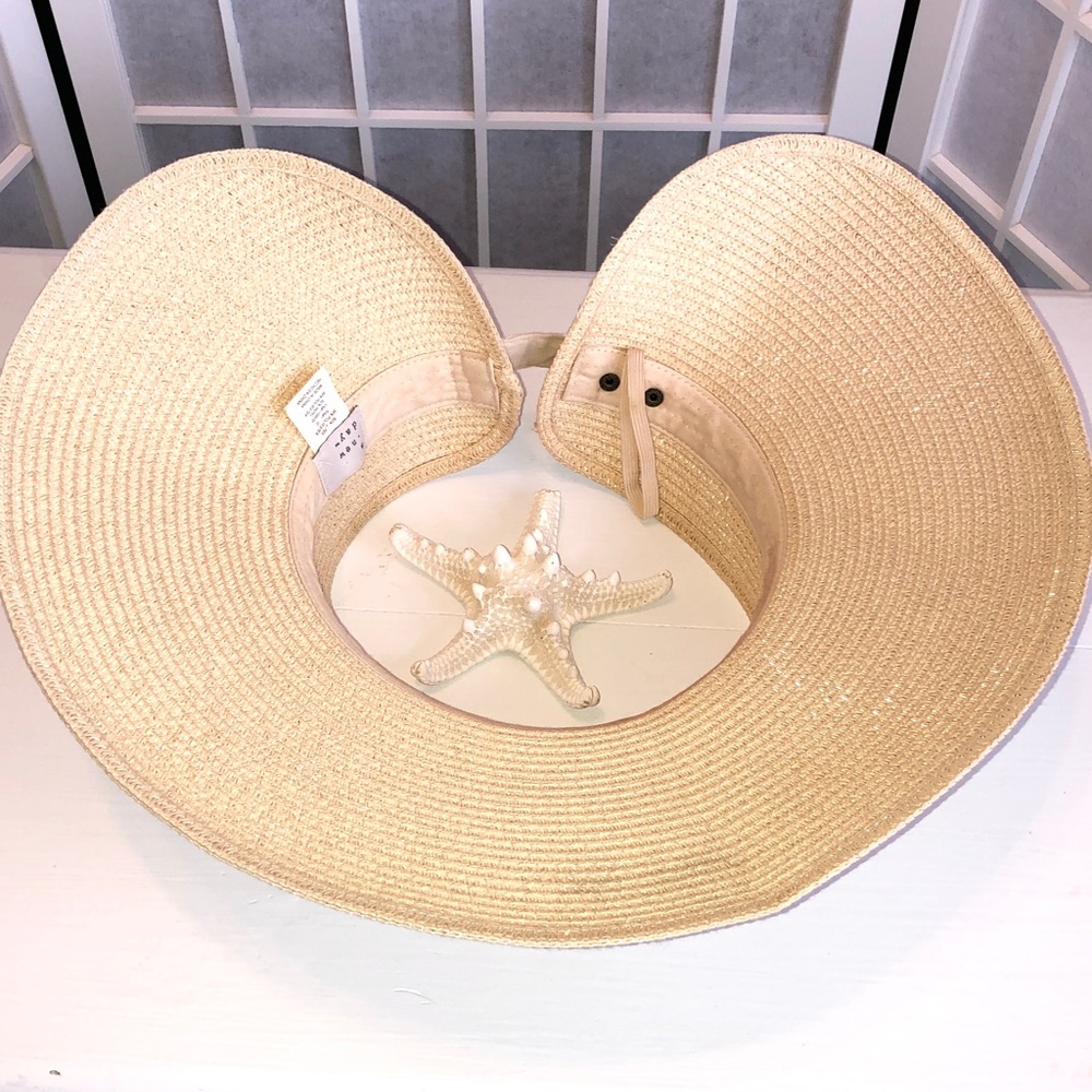 A New Day Cream Wide-Brim Packable Visor, Adjustable Snap Closure - Picture 3 of 6